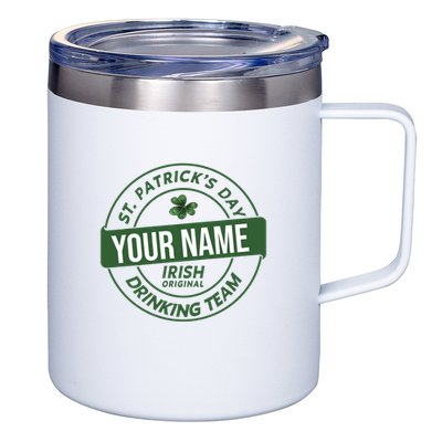 Personalized Irish Shirt Drinking Team 12oz Stainless Steel Coffee Mug
