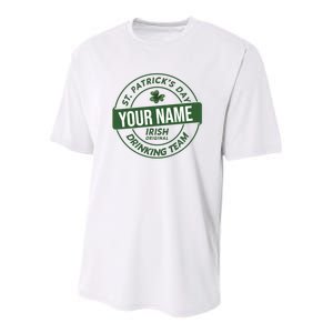 Personalized Irish Shirt Drinking Team Youth Performance Sprint T-Shirt