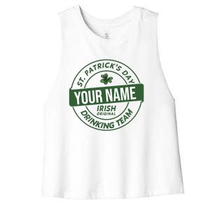 Personalized Irish Shirt Drinking Team Women's Racerback Cropped Tank