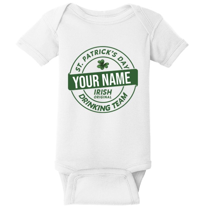 Personalized Irish Shirt Drinking Team Baby Bodysuit