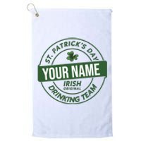 Personalized Irish Shirt Drinking Team Platinum Collection Golf Towel