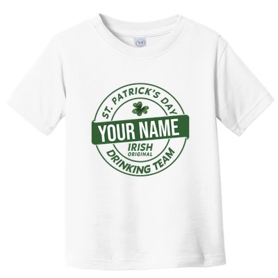 Personalized Irish Shirt Drinking Team Toddler T-Shirt