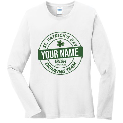 Personalized Irish Shirt Drinking Team Ladies Long Sleeve Shirt