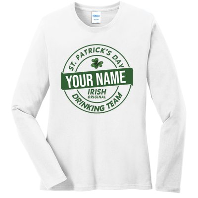 Personalized Irish Shirt Drinking Team Ladies Long Sleeve Shirt