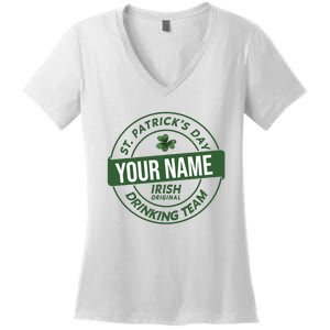 Personalized Irish Shirt Drinking Team Women's V-Neck T-Shirt