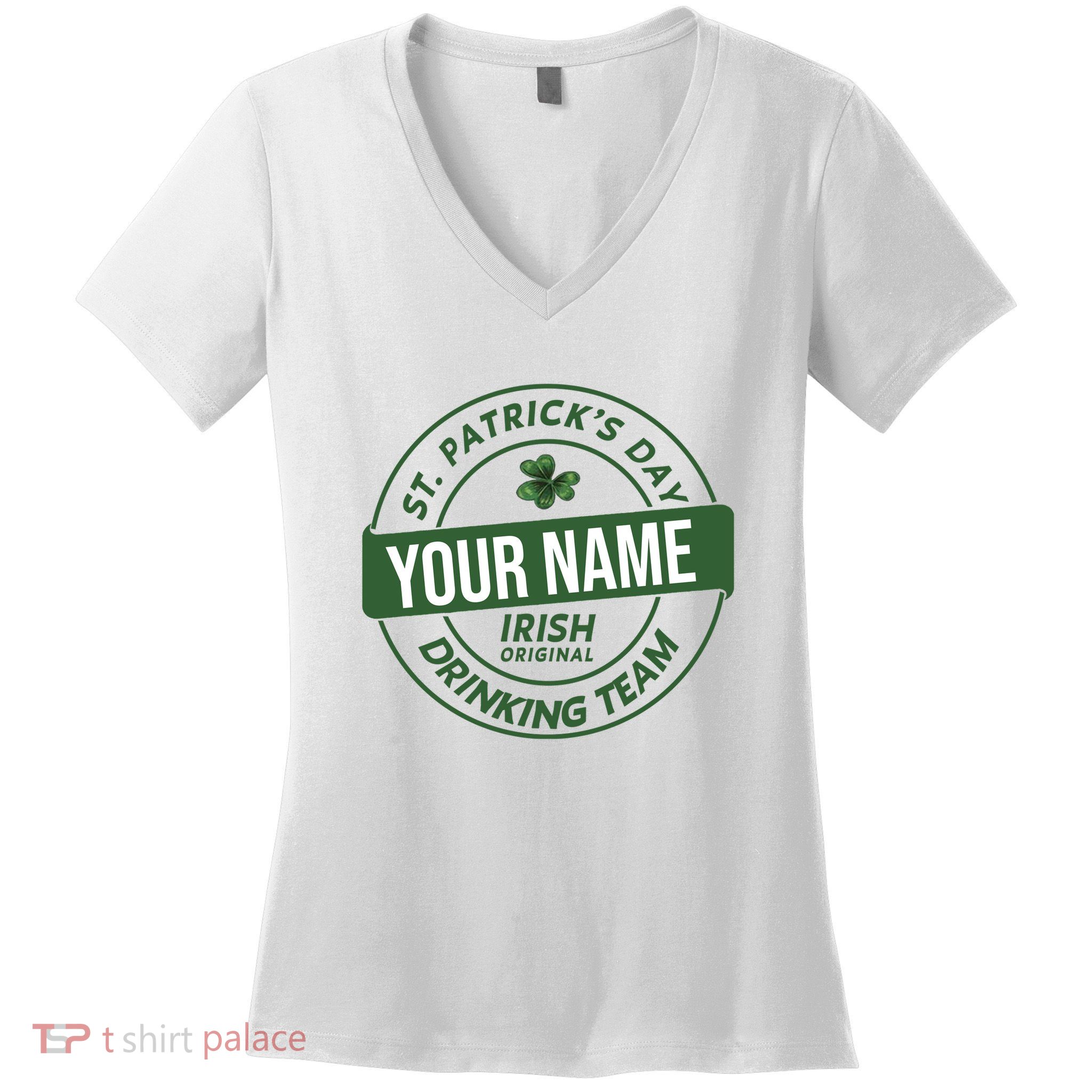 Personalized Irish Shirt Drinking Team Women's V-Neck T-Shirt