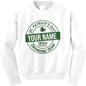 Personalized Irish Shirt Drinking Team Kids Sweatshirt