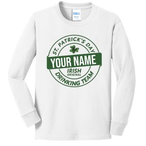 Personalized Irish Shirt Drinking Team Kids Long Sleeve Shirt