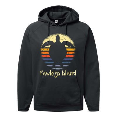 Pawleys Island South Carolina Sc Loggerhead Sea Turtle Lover Performance Fleece Hoodie