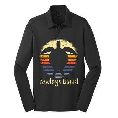 Pawleys Island South Carolina Sc Loggerhead Sea Turtle Lover Silk Touch Performance Long Sleeve Polo