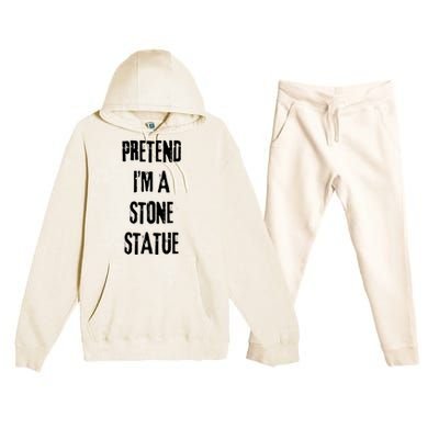 Pretend IM Stone Statue Halloween Last Minute Costume Party Premium Hooded Sweatsuit Set