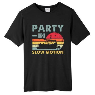 Party In Slow Motion Pontoon Boat Retro Vintage Funny Tall Fusion ChromaSoft Performance T-Shirt