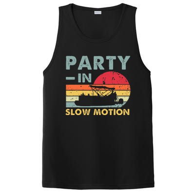 Party In Slow Motion Pontoon Boat Retro Vintage Funny PosiCharge Competitor Tank