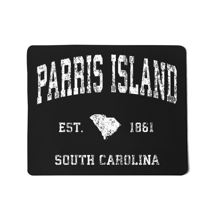 Parris Island South Carolina Sc Vintage Athletic Sports Desi Mousepad