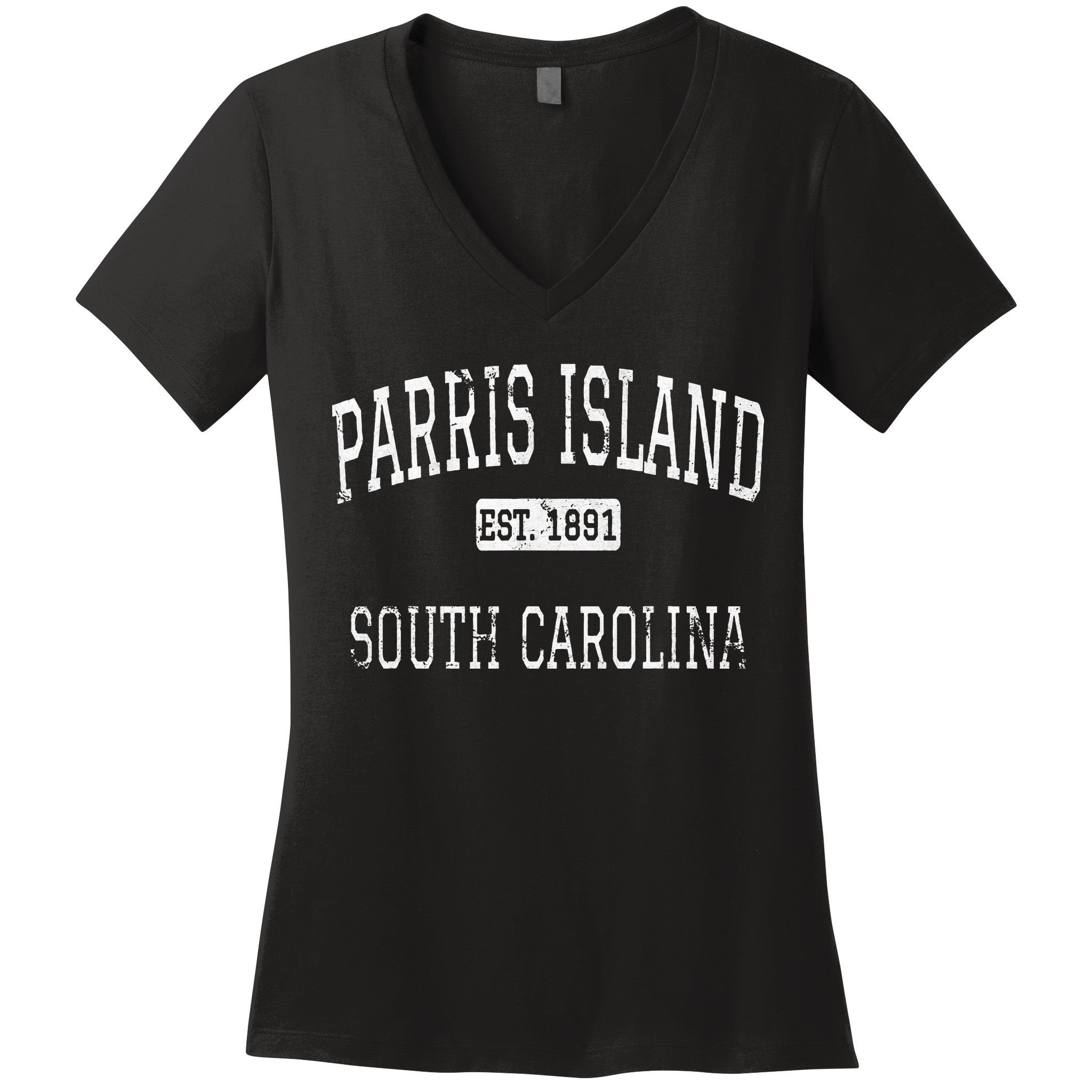 Parris Island South Carolina SC Vintage Women's V-Neck T-Shirt