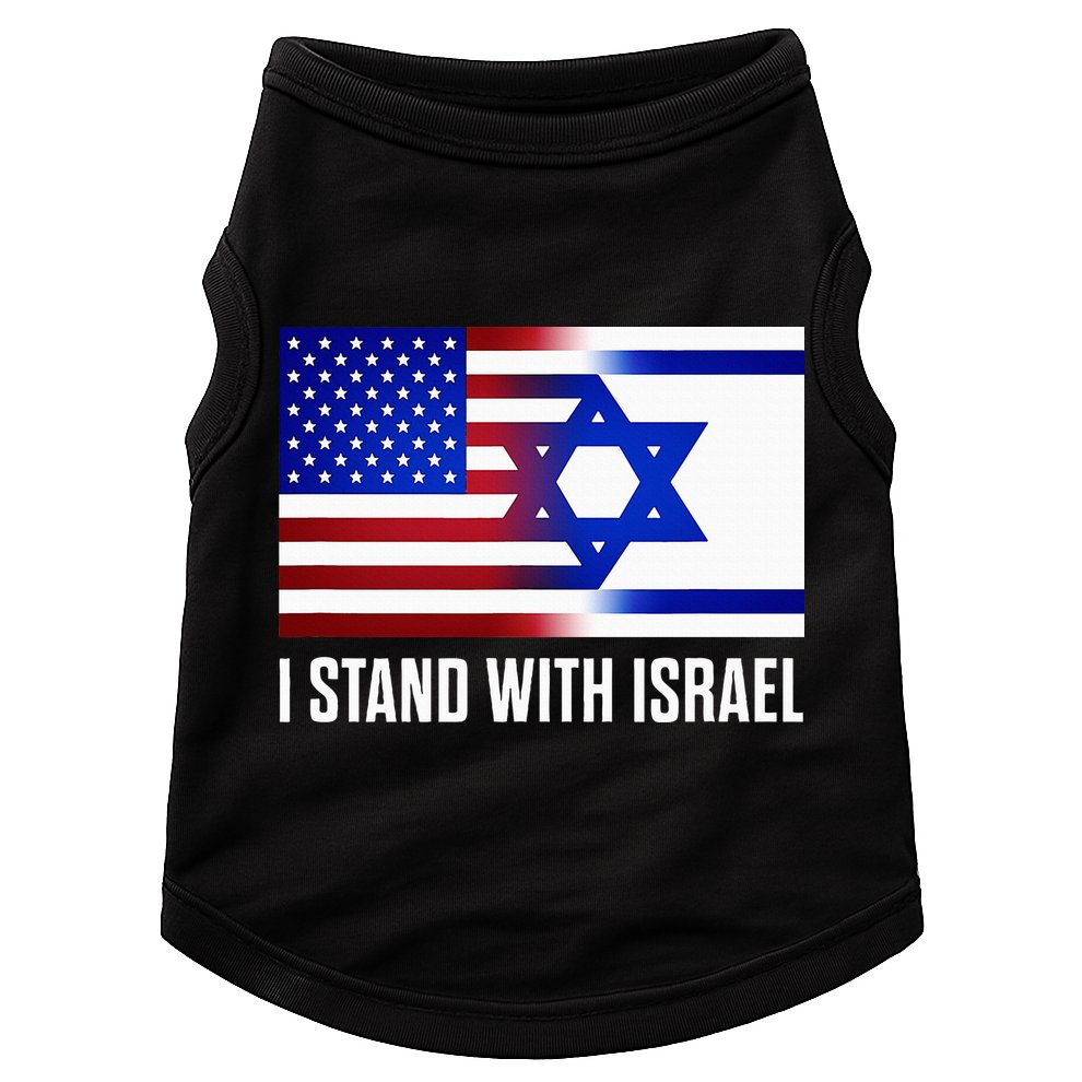 Pro Israel Supporter I Stand With Israel Patriotic USA Flag Doggie Tank