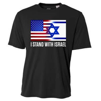 Pro Israel Supporter I Stand With Israel Patriotic USA Flag Cooling Performance Crew T-Shirt