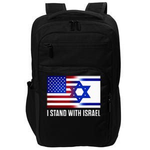 Pro Israel Supporter I Stand With Israel Patriotic USA Flag Impact Tech Backpack