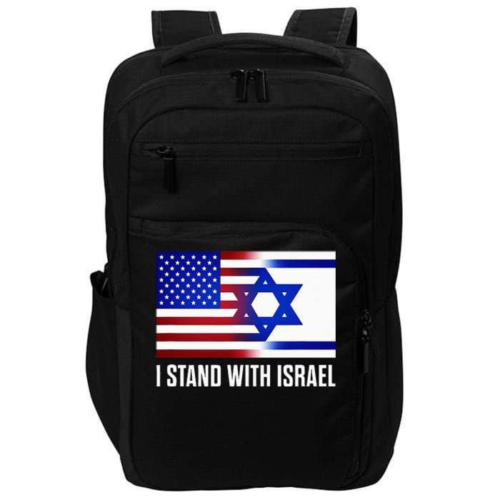 Pro Israel Supporter I Stand With Israel Patriotic USA Flag Impact Tech Backpack