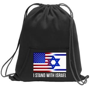 Pro Israel Supporter I Stand With Israel Patriotic USA Flag Sweatshirt Cinch Pack Bag