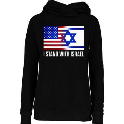 Pro Israel Supporter I Stand With Israel Patriotic USA Flag Womens Funnel Neck Pullover Hood