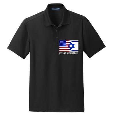 Pro Israel Supporter I Stand With Israel Patriotic USA Flag Dry Zone Grid Polo