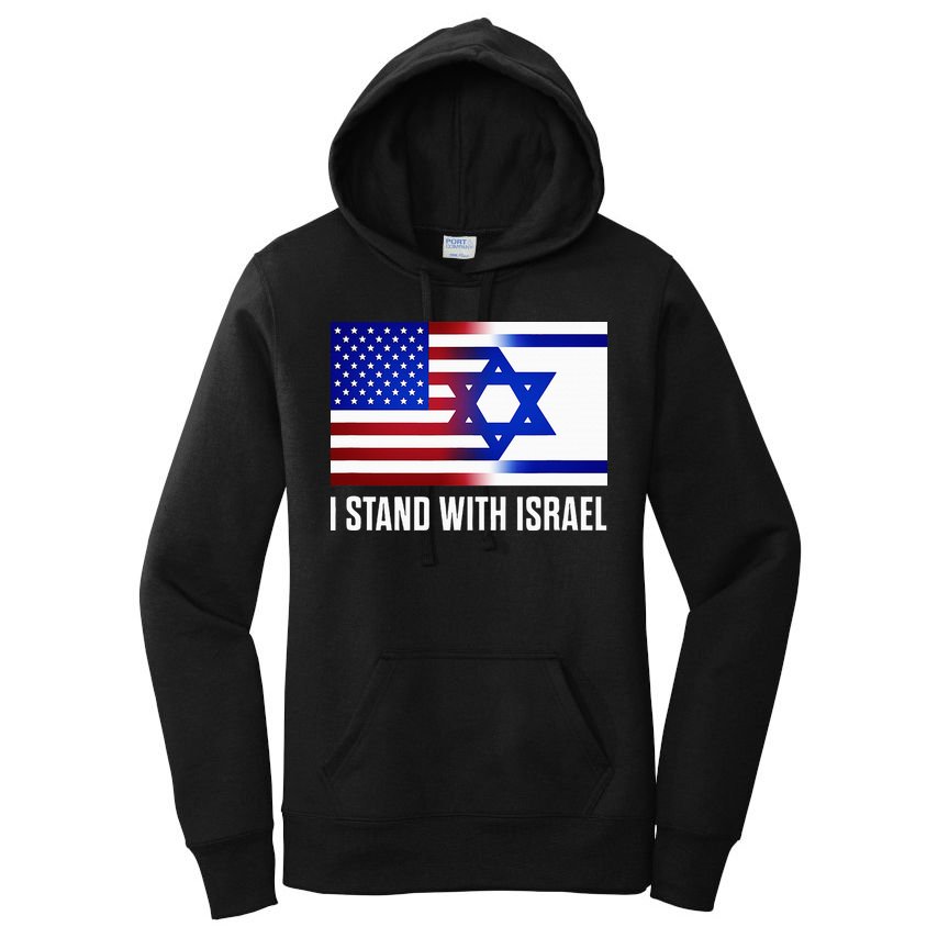 Pro Israel Supporter I Stand With Israel Patriotic USA Flag Women's Pullover Hoodie