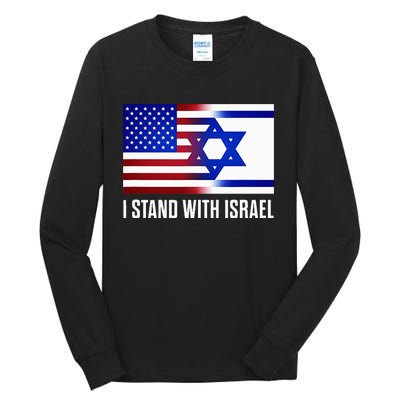 Pro Israel Supporter I Stand With Israel Patriotic USA Flag Tall Long Sleeve T-Shirt