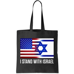 Pro Israel Supporter I Stand With Israel Patriotic USA Flag Tote Bag