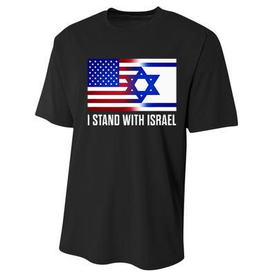 Pro Israel Supporter I Stand With Israel Patriotic USA Flag Performance Sprint T-Shirt