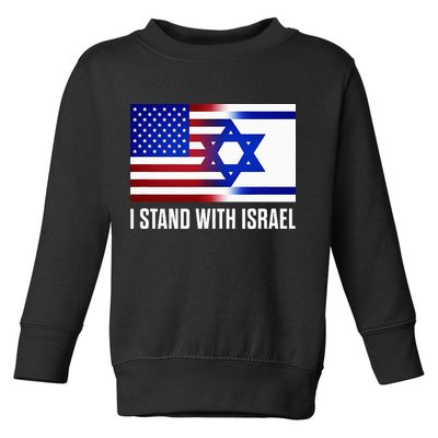 Pro Israel Supporter I Stand With Israel Patriotic USA Flag Toddler Sweatshirt