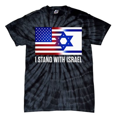 Pro Israel Supporter I Stand With Israel Patriotic USA Flag Tie-Dye T-Shirt