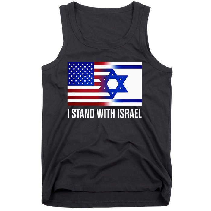 Pro Israel Supporter I Stand With Israel Patriotic USA Flag Tank Top