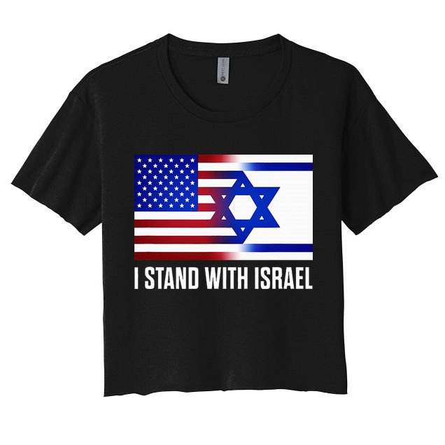 Pro Israel Supporter I Stand With Israel Patriotic USA Flag Crop Top