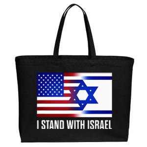 Pro Israel Supporter I Stand With Israel Patriotic USA Flag Cotton Canvas Jumbo Tote