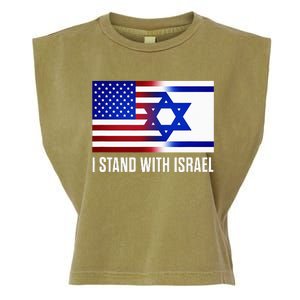 Pro Israel Supporter I Stand With Israel Patriotic USA Flag Garment-Dyed Women's Muscle Tee