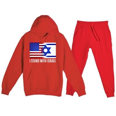 Pro Israel Supporter I Stand With Israel Patriotic USA Flag Premium Hooded Sweatsuit Set