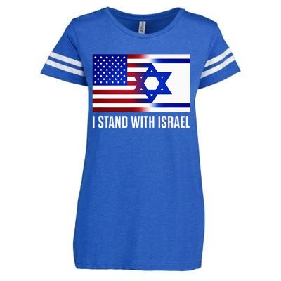 Pro Israel Supporter I Stand With Israel Patriotic USA Flag Enza Ladies Jersey Football T-Shirt