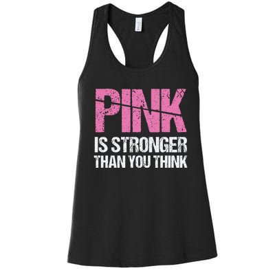 Pink Is Stronger Than You Think Women's Racerback Tank