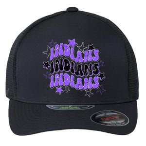 Purple Indians School Spirit Spirit Wear Flexfit Unipanel Trucker Cap