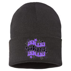 Purple Indians School Spirit Spirit Wear Sustainable Knit Beanie