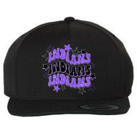 Purple Indians School Spirit Spirit Wear Wool Snapback Cap