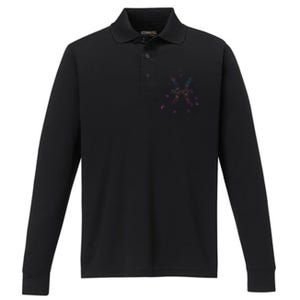 Pisces Floral Zodiac Performance Long Sleeve Polo