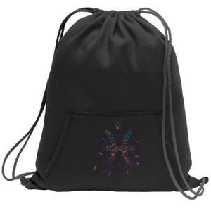 Pisces Floral Zodiac Sweatshirt Cinch Pack Bag