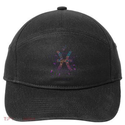 Pisces Floral Zodiac 7-Panel Snapback Hat