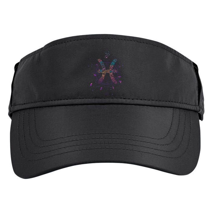 Pisces Floral Zodiac Adult Drive Performance Visor