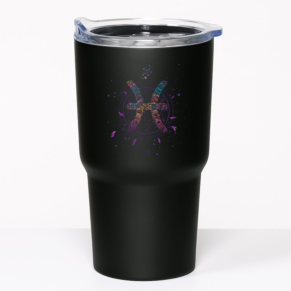 Pisces Floral Zodiac Tumbler