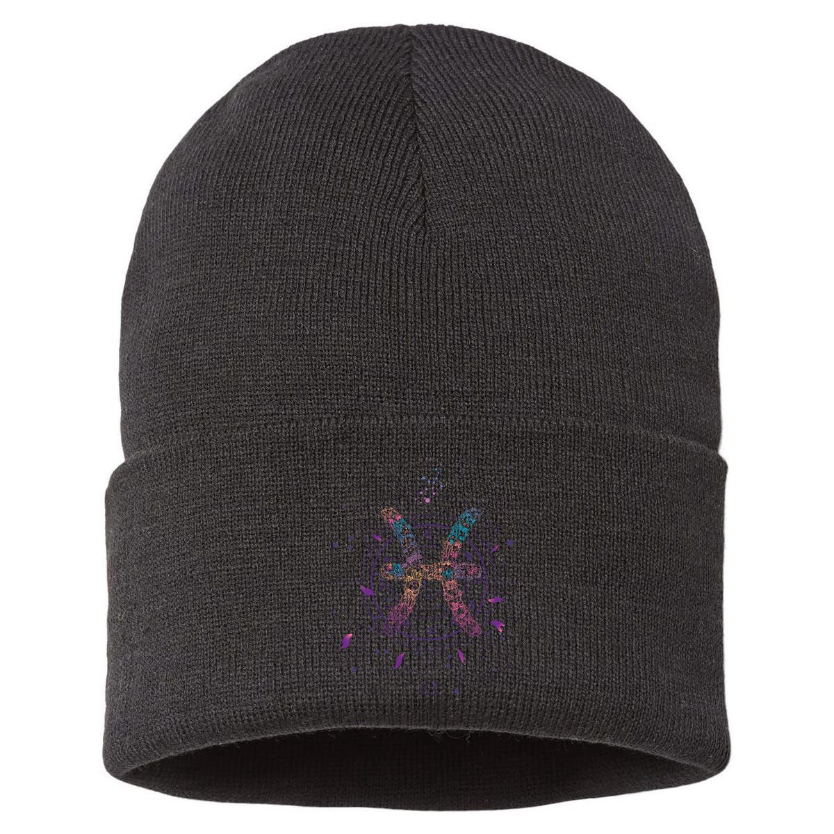 Pisces Floral Zodiac Sustainable Knit Beanie