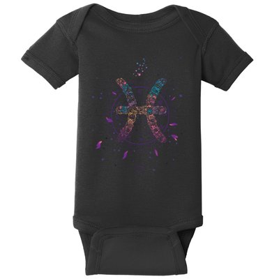 Pisces Floral Zodiac Baby Bodysuit