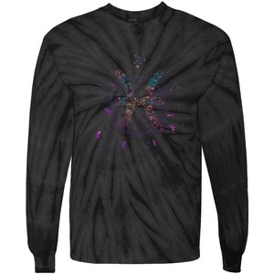 Pisces Floral Zodiac Tie-Dye Long Sleeve Shirt